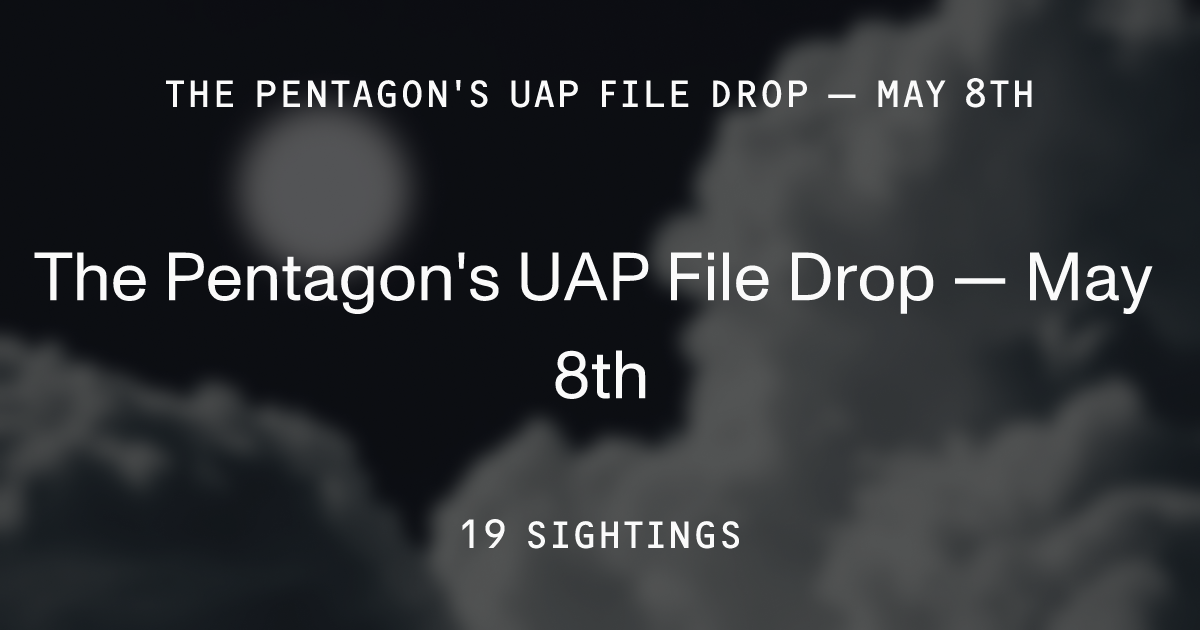The Pentagon's UAP File Drop — May 8th | Enigma Labs