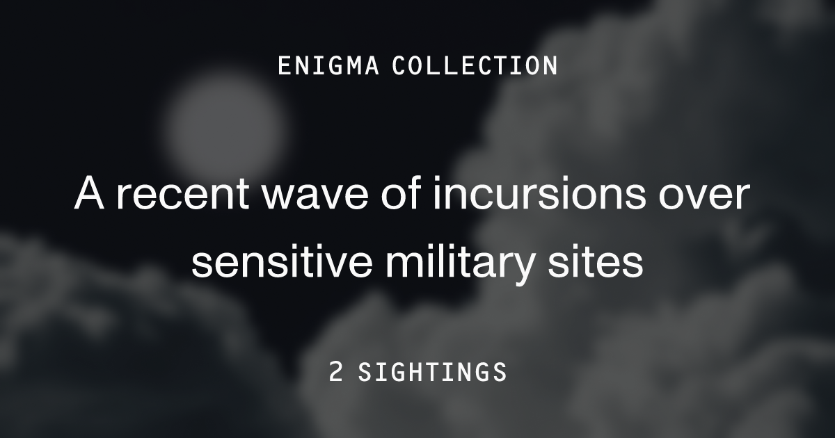 A recent wave of incursions over sensitive military sites | Enigma Labs